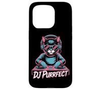 DJ Purrfect Cat DJ EDM Rave Music Turntable Vibes Case for iPhone 15 Pro