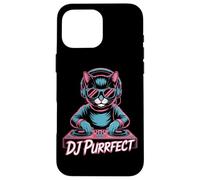 DJ Purrfect Cat DJ EDM Rave Music Turntable Vibes Case for iPhone 16 Pro Max