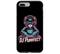 DJ Purrfect Cat DJ EDM Rave Music Turntable Vibes Case for iPhone 7 Plus/8 Plus