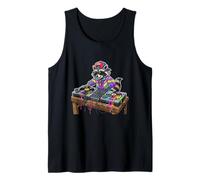 DJ Raccoon Melt The Wax 90s Vinyl Record Player Trash Panda Tank Top