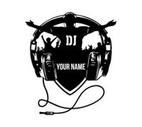 dj Record Turntablist Music Wall Art, Personalized Headphone Decor, Disc Jockey Sign (DJ-D)