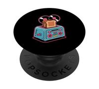 Dj Retro Toaster Mix Music Lovers Fun Vibe PopSockets Adhesive PopGrip