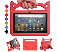 DJ&RPPQ 8inch Tablet Case for kids,Light Weight Shock Proof Handle Stand Kids Friendly Case.Also for 8in Sony Nokia TCL iPad Samsung 8" tablet. (Red)