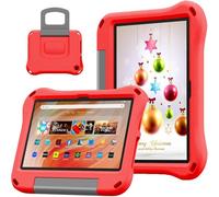 DJ&RPPQ Case for 10 inch Tablet Kids,Light Weight Shock Proof Handle Stand Kids Friendly Case.2023/2021 Release.Incompatible with iPad Samsung 10in Tablet. (B-Red)