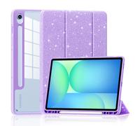 DJ&RPPQ Case for Samsung Galaxy Tab S10 FE 2025/S9 FE 10.9 inch/ S9 11 inch 2023, Slim Light Tri-fold Stand Clear Back Cover Samsung Galaxy Tab S10 FE/S9 FE/S9 Case with Auto Sleep/Wake - Purple