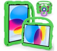 DJ&RPPQ Kids Case for iPad A16 11th Generation (11-inch,2025)/ 10th Generation(10.9 Inch,2022)/ Air 5th/ 4th Gen 10.9”,360° Rotate Handle/Stand,Duty Military Grade Durable Shockproof Stand Cover.Green