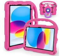 DJ&RPPQ Kids Case for iPad A16 11th Generation (11-inch,2025)/ 10th Generation(10.9 Inch,2022)/ Air 5th/ 4th Gen 10.9”,360° Rotate Handle/Stand,Duty Military Grade Durable Shockproof Stand Cover.Pink