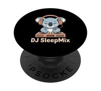 DJ SleepMix Cute Koala With Headphones At Turntable PopSockets Adhesive PopGrip