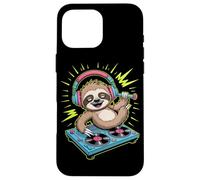 Dj Sloth Spinning Beats Headphones Case for iPhone 16 Pro Max