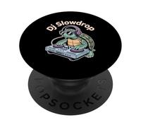 Dj Slowdrop Turtle DJ Headphones Mixer Music PopSockets Adhesive PopGrip