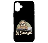 DJ Slowsync Sloth DJ Chill Beats Turntable Headphones EDM Case for iPhone 16 Plus