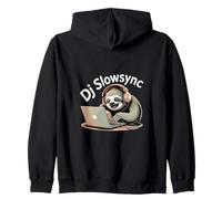Dj Slowsync Sloth DJ Headphones Laptop LoFi Vibes Zip Hoodie