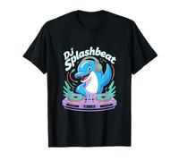 Dj Splashbeat Dolphin DJ Headphones Turntable Waves T-Shirt