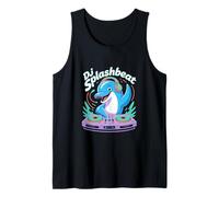 Dj Splashbeat Dolphin DJ Headphones Turntable Waves Tank Top
