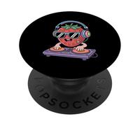 Dj Strawberry Cool Beats Music Mixing Fun PopSockets Adhesive PopGrip