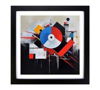 DJ Suprematism Framed Print | 18x18 Inch Black Framed Wall Art | Ready to Hang | Modern Historical Picture | Living Room Bedroom Lounge Office