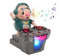 Dj Swinging Piggy Toy, Light Up Toys with Music, 5 Songs Available On Loop, Interactive Early Learning Toys, Birthday Gift for 1 2 3 4 Year Boys & Girls