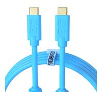 DJ TechTools Chroma Cable - USB-C to USB-C Cable | 100W Power Delivery, 10Gbps, 4K60, Ferrites & 56k? Resistor | Audio-Optimized, Color-Coded with Cable Tie | Blue 3.2ft (1M) Straight