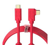 DJ TechTools Chroma Cable - USB-C to USB-C Cable | 100W Power Delivery, 10Gbps, 4K60, Ferrites & 56k? Resistor | Audio-Optimized, Color-Coded with Cable Tie | Neon Orange 6.4ft (2M) Angled