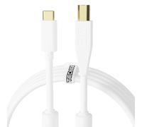 DJ TechTools Chroma Cables: Audio Optimized 1.5M USB-C to USB-B Cable with 56K Resistor (White, 1.5m)