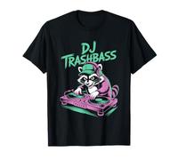DJ Trashbass Raccoon Turntable EDM Club Party T-Shirt