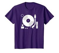 DJ Turntable Record Deck T-Shirt, Youth, Purple, X-Small