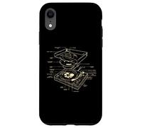 Dj turntable Schematic Party Design Dance Disco Techno Music Case for iPhone XR