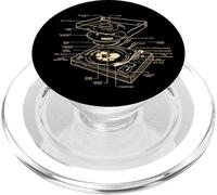 Dj turntable Schematic Party Design Dance Disco Techno Music PopSockets PopGrip for MagSafe