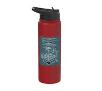 Dj Turntable Schematic Party Design Dance Disco Techno Music Stainless Steel Insulated Water Bottle