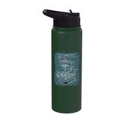 Dj Turntable Schematic Party Design Dance Disco Techno Music Stainless Steel Insulated Water Bottle