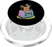 Dj Turntable Vinyl Music With Toast Fun Design PopSockets PopGrip for MagSafe