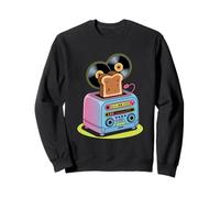 Dj Turntable Vinyl Music With Toast Fun Design Sweatshirt