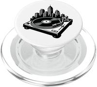 DJ Vinyl Turntable City Skyline, Old Skool Jungle Rave Music PopSockets PopGrip for MagSafe