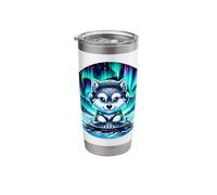 Dj Wolf Headphones Cute Wolf for Boys Kids Teens Stainless Steel Insulated Tumbler