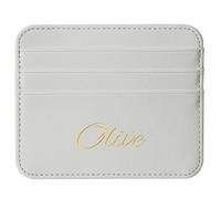 DJAFS Personalized Credit Card Holder，Custom Name Monogram ，Slim Wallet Leather Wallet ，Choose Gold, Silver, Black, 6#, Personalized Women's Wallet Holder