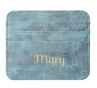 DJAFS Personalized Credit Card Holder，Custom Name Monogram ，Slim Wallet Leather Wallet ，Choose Gold, Silver, Black, 3#, Personalized Women's Wallet Holder
