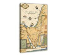 DJAGBW The Picture Map of The Holy Land, 1928 Canvas Poster Wall Art Decor Print Picture Paintings for Living Room Bedroom Decoration 24x36inch(60x90cm)