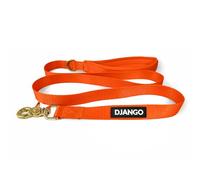 DJANGO Adventure Dog Leash - Strong, Comfortable, and Stylish Dog Leash with Solid Brass Hardware and Padded Handle - Designed for Outdoor Adventures and Everyday Use (Sunset Orange)