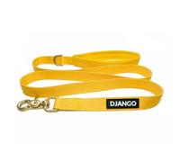 DJANGO Adventure Dog Leash - Strong, Comfortable, and Stylish Dog Leash with Solid Brass Hardware and Padded Handle - Designed for Outdoor Adventures and Everyday Use (Dandelion Yellow)