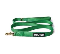 DJANGO Adventure Dog Leash - Strong, Comfortable, and Stylish Dog Leash with Solid Brass Hardware and Padded Handle - Designed for Outdoor Adventures and Everyday Use (Forest Green)