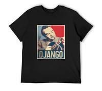Django Reinhardt T-Shirt Retro Art Guitar Guitarist Fan Music Jazz Top Tee Gift Men's T Shirt Black L