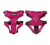 DJANGO Tahoe No Pull Dog Harness - Durable and Comfortable Neoprene Pet Harness for Dogs - Padded Pet Harness for Everyday Use - Adjustable Pet Harness Medium Dogs - Hibiscus Pink Medium Dog Harness