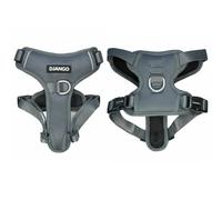 DJANGO Tahoe No Pull Dog Harness - Escape-Proof Dog Harness for Small Dogs with Front & Back Clips for Everyday Use - Adjustable, Padded, Reflective, Secure Fit, Easy On/Off - Poppy Seed Gray, Small