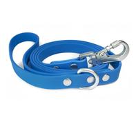 DJANGO Tahoe Waterproof Dog Leash - Durable, Comfortable, and Easy-to-Clean Waterproof Leash with Premium Locking Carabiner Leash Clip and Silver Hardware (Alpine Blue, Small)