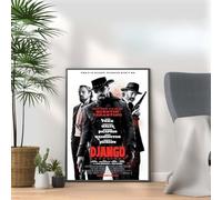 Django Unchained 2012, Quentin Tarantino Movie Print Cult Cinema Film Poster, A4 and A3 Size Frame Options Available, Home, Pub, Café, Bar Decoration Wall Art Print (A4 Framed (White))