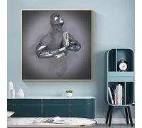 DJBCNQCD Love Heart 3D Art Wall, Abstract Metal Figure Sculpture Canvas Painting Hanging with frame for Home Modern Decor Draw Cores,Wedding Room Decor(G,20 * 20CM)