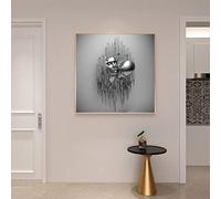 DJBCNQCD Love Heart 3D Art Wall, Abstract Metal Figure Sculpture Canvas Painting Hanging with frame for Home Modern Decor Draw Cores,Wedding Room Decor(D,30 * 30CM)
