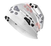 DJC BOUTIQUE Chemo Headwear Beanie Hat Bandana for Women Man Hat Turban Headwrap Scarf Fully Lined Dog Puppy Bone Paw White