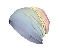 DJC BOUTIQUE Chemo Headwear Beanie Hat - Pre Tied Bandana Scarf Closed Top Cap Flower (Blended Rainbow Pastel)