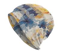 DJC BOUTIQUE Chemo Headwear Beanie Hat - Pre Tied Bandana Scarf Closed Top Cap Flower (Yellows Blues)